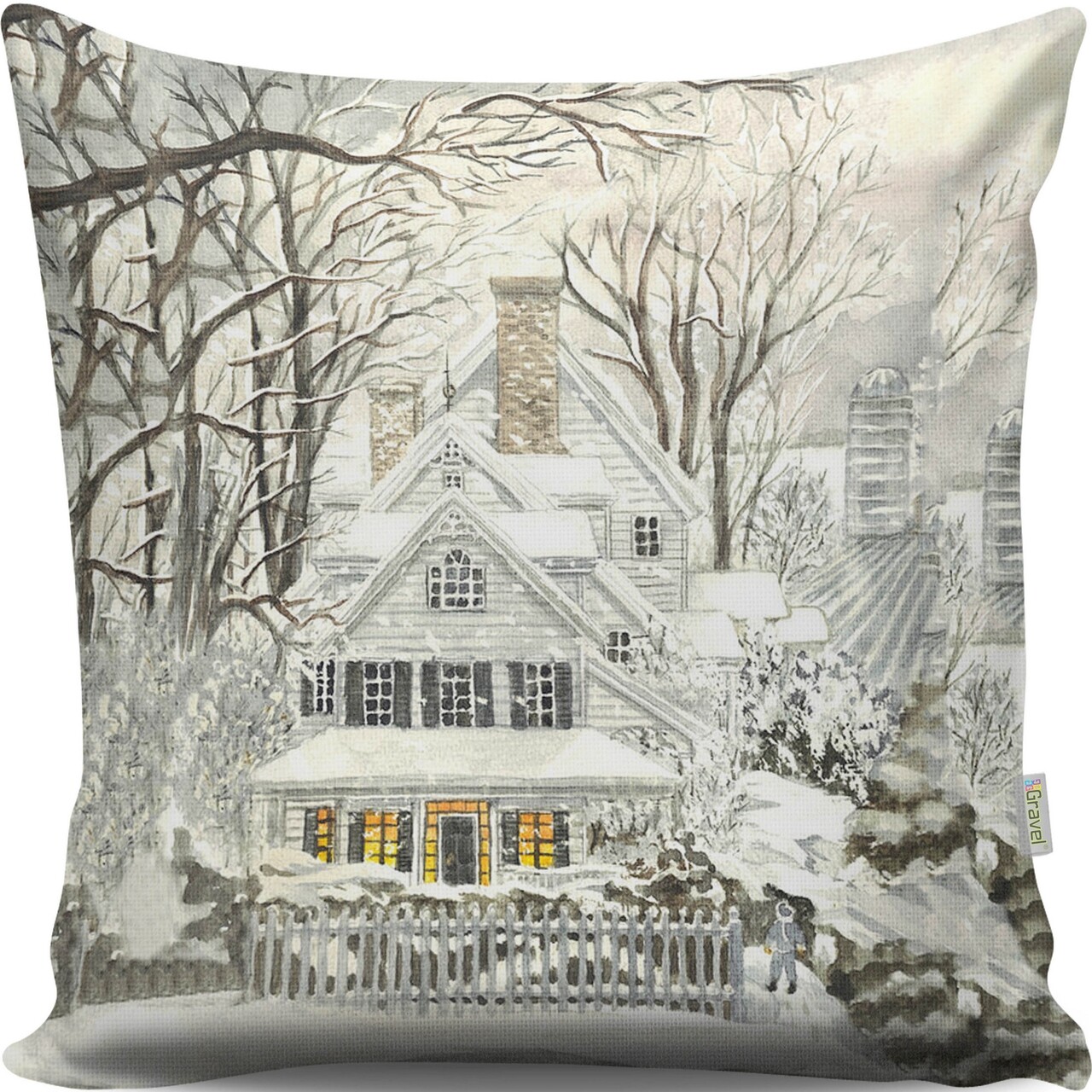 Perna decorativa, Gravel, A13039, 43x43 cm, policoton, multicolor - imagine 3